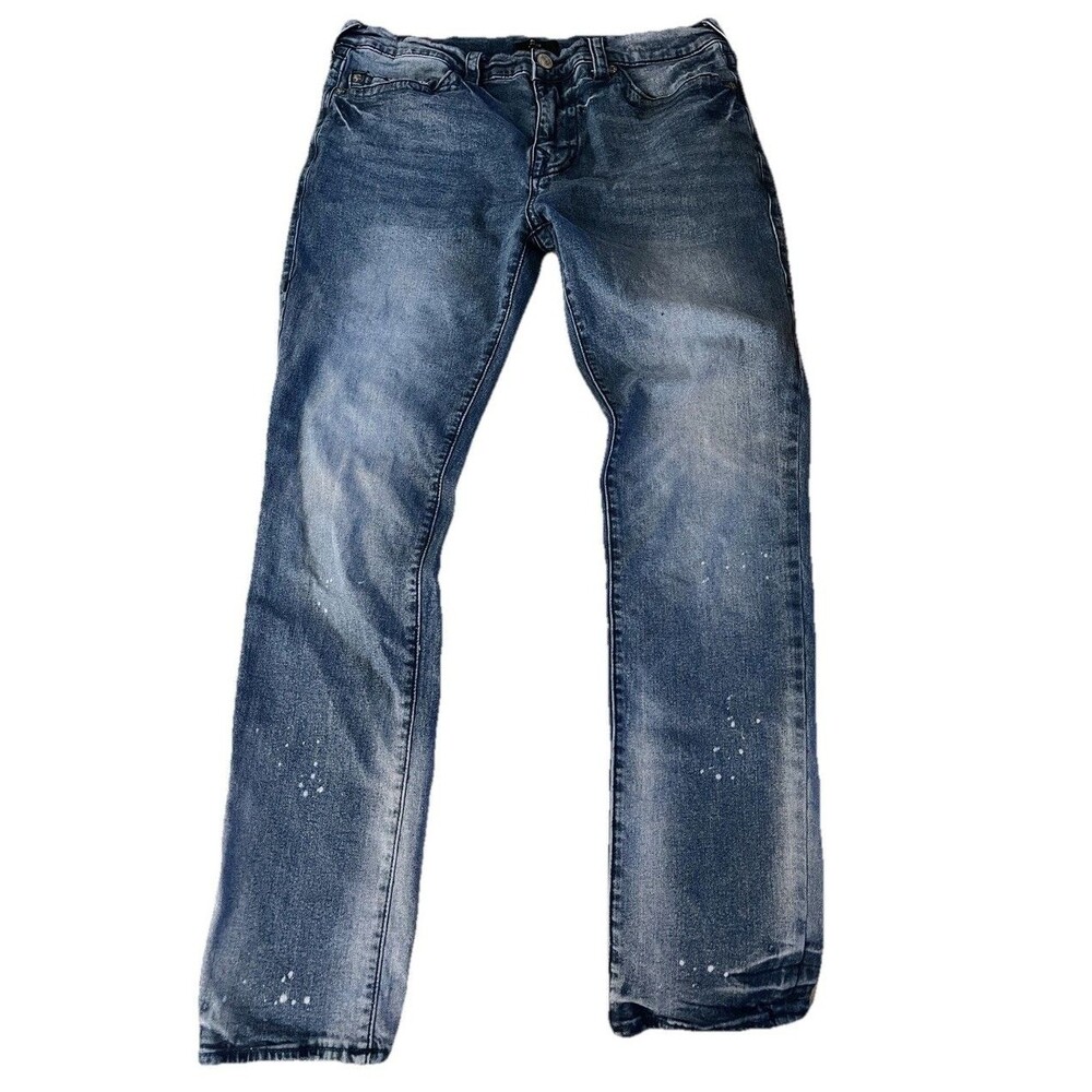 True Religion ROCCO Men’s 36x32 Relaxed Skinny Jeans Blue Medium Wash